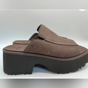 UGG Women's Chocolate Brown High Slides, Size 8.5